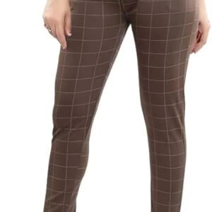 Women's Checkered Formal Stretchable Jeggings
