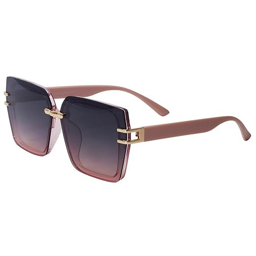 HASHTAG EYEWEAR Stylish Square Sunglasses for Women | UV400 Protection | Oversized Designer Shades | Trendy Eyewear | Summer Sun Protection | Fashionable Goggle