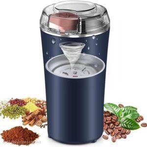 Geedel 4-Blade Electric Coffee & Spice Grinder – Stainless Steel Portable Mixer for Masala, Herbs, Dry Spices & Nuts – Push Button Control, Compact & Durable for Home Kitchen (Multicolor)