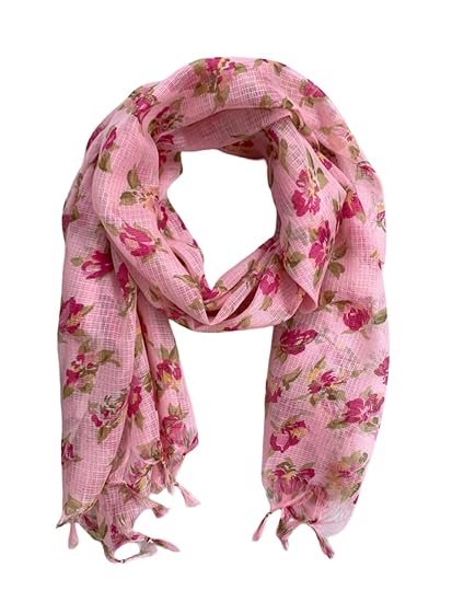 AKSHADEEP Rajasthani Women's Poly Winter Pink Floral Print Kota Doria Checkered Dupatta