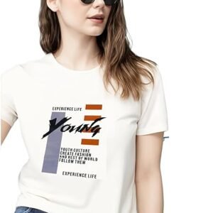 Mack Jonney Women Printed Cotton Rich T Shirt | Round Neck Tshirts|Half Sleeves|Printed-Regular Fit-Mack640809