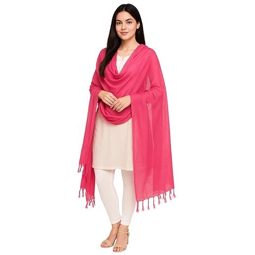 IGNOTO Women's Soft Rayon Cotton Blend Dupatta – Lightweight, Breathable & Elegant Scarf for All Seasons