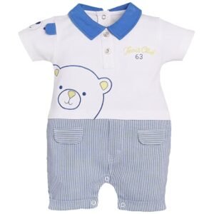 BabyGo Half Sleeves Baby Romper| 100% Cotton Rompers for New Born Baby| Baby Dress | Onesies| 3-6M| ROYAL| Infant Clothes