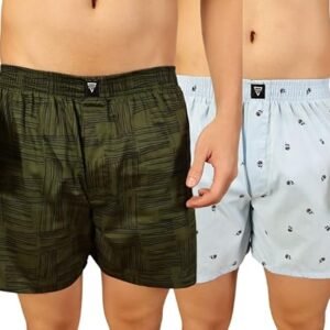 Thomas Scott Men's Cotton Printed Regular Boxer Shorts(Pack of 2)