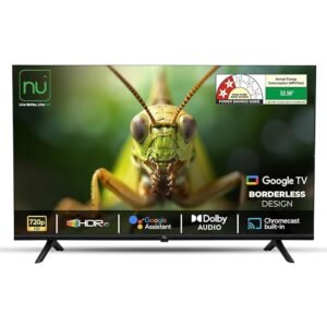 NU 80 cm (32 Inches) New 2025 Borderless Series 720p HD QLED Smart Google TV LED32QUGNX