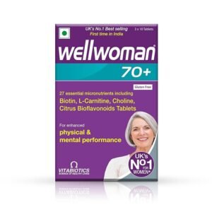 WELLWOMAN 70+ Multivitamins For Women Over Age 70 With Biotin,Isoflavones,Zinc,Vitamind To Support Physical & Mental Health,Improve Cognitive Function & Energy Levels Vegetarian,1 count,30 capsules