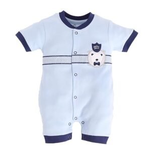 BabyGo Half Sleeves Baby Romper| 100% Cotton Rompers for New Born Baby| Baby Dress | Onesies| 3-6M| NAVY| Infant Clothes