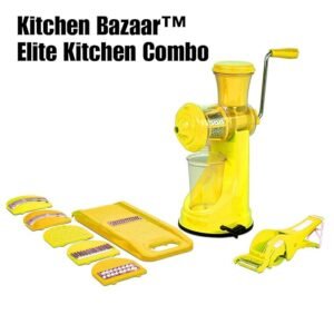 Kitchen Bazaar Elite Plastic Manual Citrus Juicer Set, Set of 3, Yellow