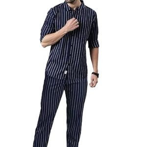 JOVEN Men's Cotton Regular Fit Full Sleeve Shirt and Pyjama Set | Nightsuit for Men | Mens Sleepwear