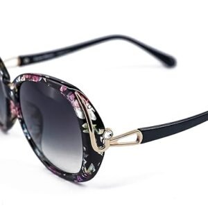 Erminio Palamino Women's Stylish Oval Frame Sunglasses | Polarized and 100% UV Protected | Latest Fashion | Large Size | Pure Black | Designed in Italy