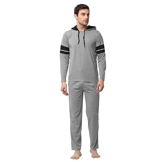 Mack Jonney Cotton Blend Track suit Co-ord Set For Men With Hodded Full Sleeve T-Shirt and Track Pant-VJ-MNS-TTP-GROUP21