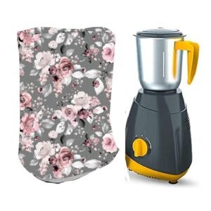 HomeStore-YEP Mixer Grinder Cover for Preethi Blue Leaf, Prestige Iris, Preethi Zodiac, Lifelong Power Pro 500-Watt, Bajaj Rex 500-Watt (Multicolour), for Major Mixer Grinders Pink Flowers