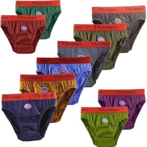 SAFESHOP - Men’s Cotton Briefs - 100% Cotton Men's Brief Inner Elastic Under wear Combo Pack of 4 (Colour May Vary)-Model - 229