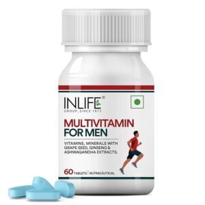 INLIFE Multivitamin Tablets for Men | Enriched with Zinc, Vitamin C, Vitamin D3, and Essential Minerals | Supports Energy, Stamina, and Immunity | Overall Health & Wellness - 60 Tablets