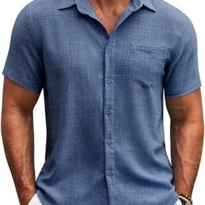 Lymio Men Cotton Regular Fit Shirt || Stylish (Resort-Slub)