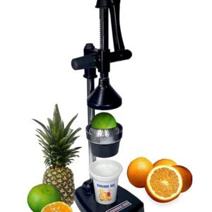 GONCHAK HUB Aluminium Hand Press Citrus Fruit Juicer,Cold Press Juicer, Manual HandPress Juicer and Squeezer for Fruits and Vegetables - Big (Made in India) (Black)