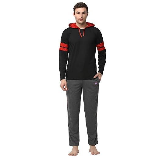 Mack Jonney Men's Cotton Solid Relaxed Night Suit