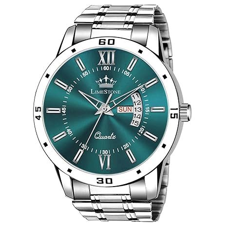 Day and Date Functioning Steel Strap New Quartz Analog Watch for Men Classic Design Men's Wrist Watches