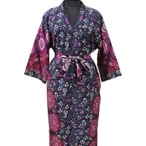 CRAFT KALA Kimono Nightwear Kaftan Nighty for Women Cotton Dresses Stylish Bath Robe Women's Long Colorful Designs Nightgown Dress Maxi Gown Handmade Cotton Printed