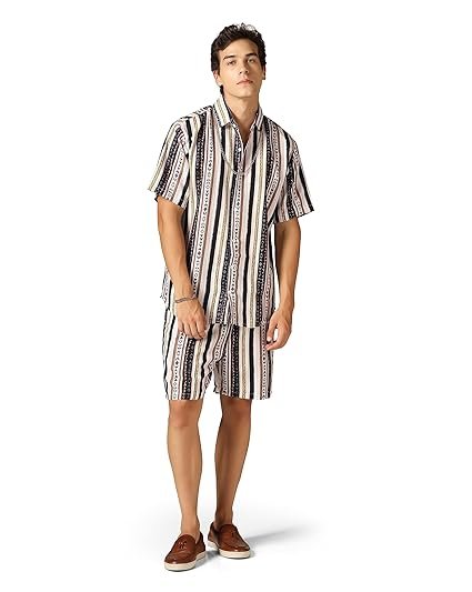 DHRUVI TRENDZ Mens and Boys Rayon Co Ord Set | Trendy Night Dress | T Shirt and Short Set Combo Lounge | Stylish Summer Travel Wear | Matching Two-Piece for Vacation
