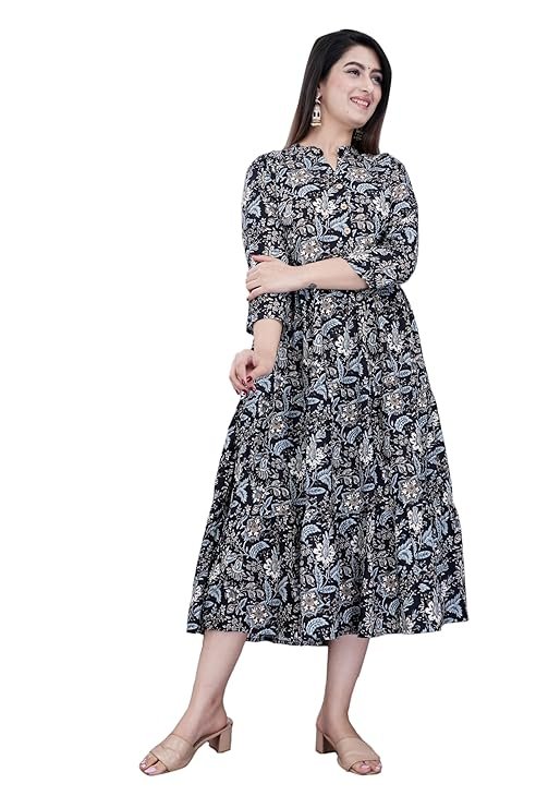 Gudwear Stylish Printed Anarkali Kurta/Kurti for Women