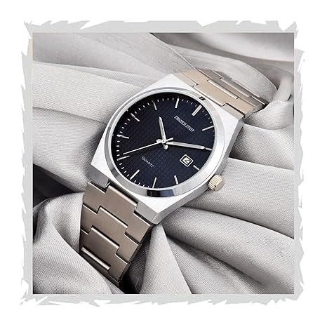 SWADESI STUFF Stainless Steel Date Display Mens Wrist Analogue Watch (Blue), Dial-Color:Multicolour, Band Color:Silver