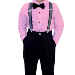 Arham Fashion Wear Kid's & Baby Boy Slub Soft Lycra Full Sleeves Shirt and Pant & Suspender Dungaree Set