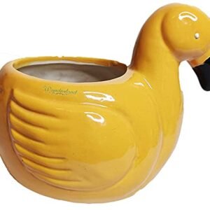 Wonderland Duck Ceramic pots, Ceramic planters, Planter, Flower Pot for Home & gardeb Decor Decoration (Yellow)