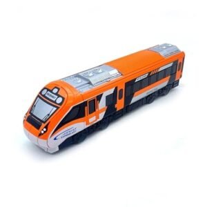 Amisha Gift Gallery Vande Bharat Express for Kids – Indian Rail Toy Model for Boys Girls Age 3+ – Nav Bharat Blue Express Bullet Train with Pull Back Action – Big Size Train Set Toy (Saffron)