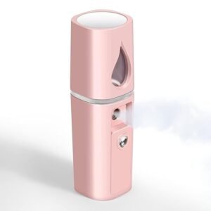 Fennec Mart Nano Facial Mister Portable Mist Sprayer for Hydrating Face, Makeup, Eyelash Extensions & Skincare Mini Cool Mist Beauty Device (Pink)