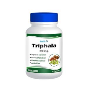 Healthvit Triphala Capsules | Herbal Digestive Aid | Constipation Relief Medicine - Natural Triphala for better bowel movement | 60 Capsules