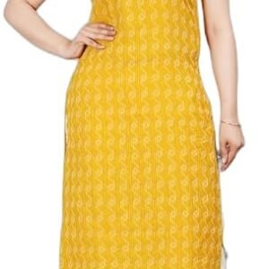 VRSS Enterprises Women's Cotton Kurti with Floral Embroidery,
