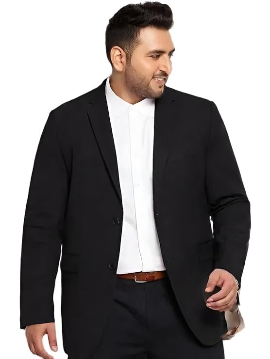 Tiptop Trends Men's Black Blazer | Slim Fit Formal Suit Jacket for Office, Party, Wedding & Business | Stylish Casual Coat for Men