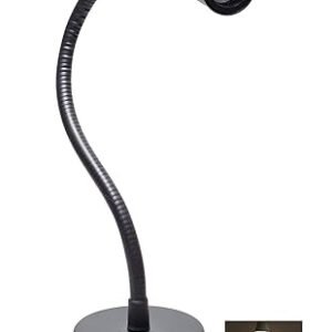 Mufasa 3 Watts Conical Black LED Bedside Wall Light Surface Mounted Spotlight Reading Light Night Lamp Long Arm 28Cm Gooseneck (Pack of 1) (Warm White)