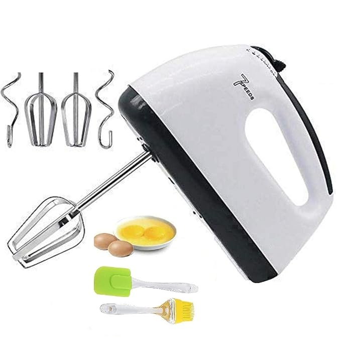 Zestzen 260 Watt Hand Blender Mixer Electric Egg Beater with 7 Speeds, Ideal for Cake Making, Whipping Cream, and Mixing