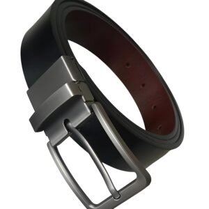 MedSin Men's PU-Leather Reversible Belt for Men Boys Gents Formal Business Casual Black Brown 2in1 Belts (W-35mm) Waist Size 38 Inches or under