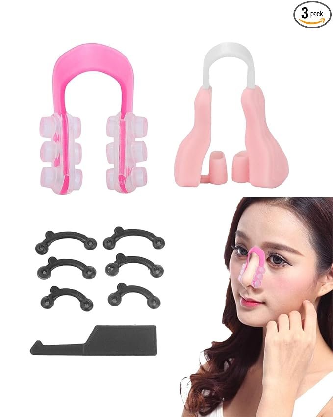 3 Set Nose Shaper, For Correcting Your Nose Clip Beauty Tool Straightening Shaper, Corrector Device for Nose Bridge Straightening and Lifting, Non Surgical Nose up Beauty Tool, Slimmer for Big