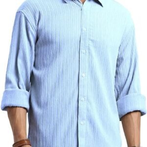 GRADUAL Men's Casual Button Down Shirts Long Sleeve Linen Shirt Fashion Textured Beach Summer Shirt - Regular Fit (Available in Plus Size)