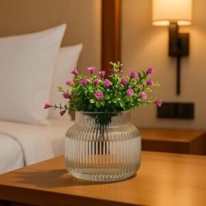 LHC Home Decor Centerpiece Vase | Attractive Glass Vase Without Flower | Antique Collections for Floral Arrangements | Home Decorations Item for Home | Office, Tabletop Decoration 10 cm (Pack of 1)