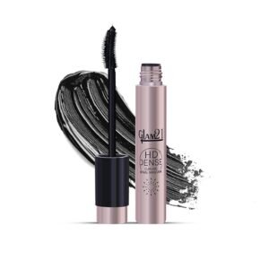 Glam 21 HD Dense Mascara, With Petite Brush, Thermal Sensitive Technology, Smudge Proof, Water Proof, Voluminous Eyelashes, 16 Hours Long-wear (Black) | 10ml