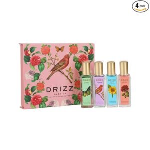 DRIZZ Glow Up 4x20ml Perfume Gift Set for Women | Long Lasting Perfume for Woman Combo with Queen, Femme, Crush & Good Vibes | Floral, Fruity & Vanilla Scents | Gift for Every Occasion
