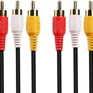 KEBILSHOP 3 RCA Male to Male 3 RCA Audio Video AV Cable. Suitable for TV LC LED Home Theater Laptop PC DVD .Black,1 Pc Pack. (1.5 Meter)
