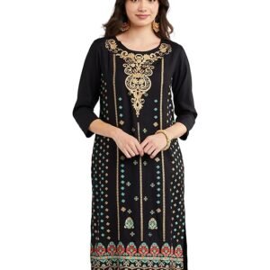 Amazon Brand - Myx Women's Rayon Regular Fit Casual Kurta