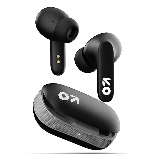 GOBOULT Z20 Truly Wireless Bluetooth Ear Buds with 51H Playtime, Zen Calling ENC Mic, Made in India, Low Latency Gaming, Touch Controls, Rich Bass Drivers, TWS Earbuds Bluetooth Wireless (Jet Black)