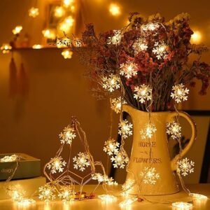 Party Propz Snow Flake Led Lights for Decoration - 10 Diwali Lights for Decoration for Home, Led Light for Home Decorations, Decorations Light, Diwali Decor Items
