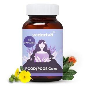 Vedartva PCOD & PCOS Care - Women’s Cycle Support Capsules | 100% Ayurvedic Supplement for Period Wellness | Herbal Blend with Shatavari, Ashwagandha | 60 Veg Capsules