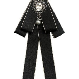 GZRC-YDDK Black Tie for Women, Fine Pre-Tied Bow Tie for Formal Events, Professional Wear, Parties, 18cm x 11cm Black Bows for Decoration