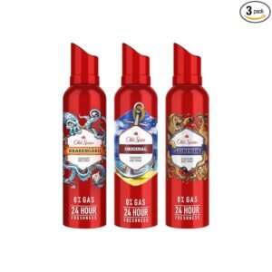 Old Spice Aerosol No Gas Deodorant Body Perfume for Men Combo(Original, Lionpride & Krakengard), 140ml