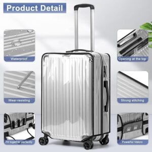 LIGHTNIING HAMMERZ Transparent Luggage Cover | Clear PVC Suitcase Protective Case | Waterproof Travel Bag Trolley Cover | (26 Inches)