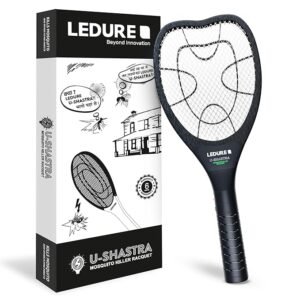 Ledure UShastra Mosquito Racket Bat | Rechargeable Electric Fly Swatter | Mosquito Killer Racquet with 6 Months Warranty | Shock Proof Racket | Pack of 1